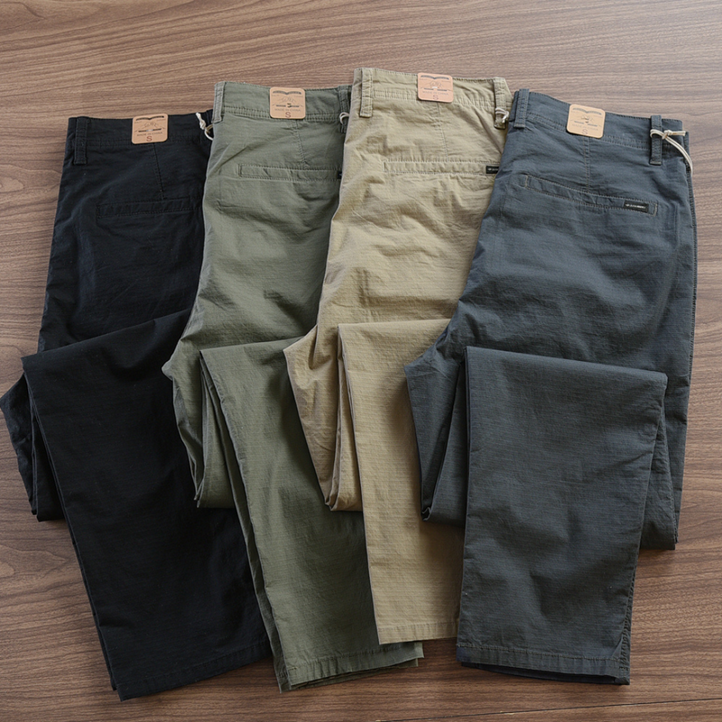 [Kit 4 Unidades] Calça Reta Masculina em Sarja  + Carteira de Brinde