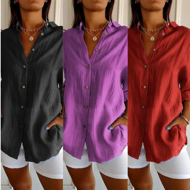 Kit 3 Camisas Ibiza em Linho – Design Semi Plissado
